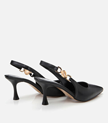 Kadın Siyah Arkası Açık Stiletto