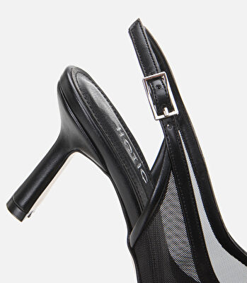 Siyah Kadın Fileli Stiletto