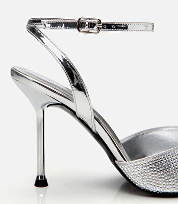 Lame Kadın Taşlı Stiletto