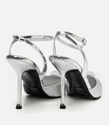 Lame Kadın Taşlı Stiletto