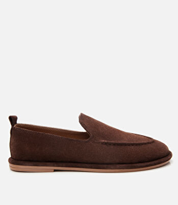 Kadın Süet Deri Kahverengi Günlük Loafer