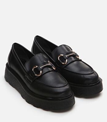 Siyah Yaya Kadın Loafer