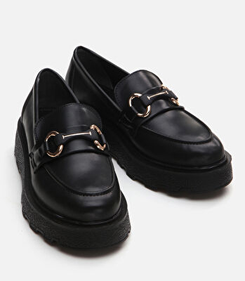 Siyah Yaya Kadın Loafer