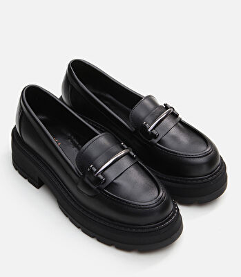 Siyah Yaya Kadın Loafer