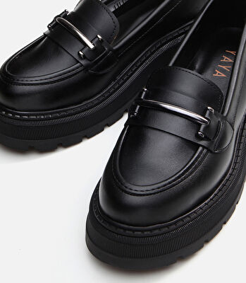 Siyah Yaya Kadın Loafer