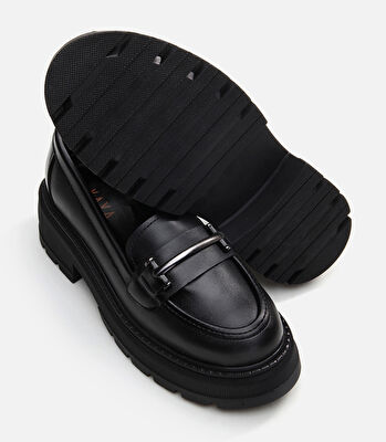 Siyah Yaya Kadın Loafer