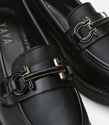 Siyah Yaya Kadın Loafer