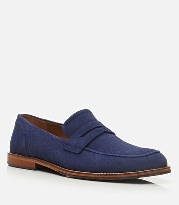 Erkek Deri Lacivert Loafer x Danilo Zanna