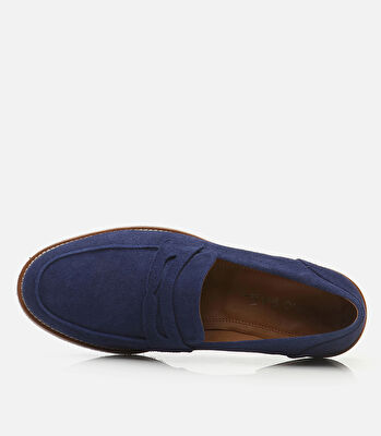 Erkek Deri Lacivert Loafer x Danilo Zanna