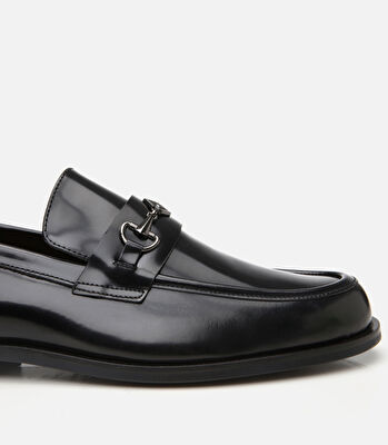 Erkek Deri Siyah Toka Detaylı Loafer