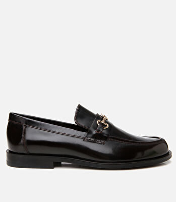 Erkek Deri Bordo Toka Detaylı Loafer