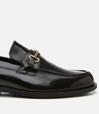 Erkek Deri Bordo Toka Detaylı Loafer