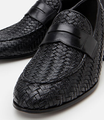 Erkek Deri Siyah Yumuşak Dokulu Klasik Loafer
