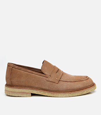 Erkek Süet Deri Taba Hafif Tabanlı Loafer