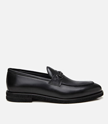 Erkek Deri Siyah Hafif Tabanlı Klasik Loafer