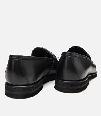 Erkek Deri Siyah Hafif Tabanlı Klasik Loafer