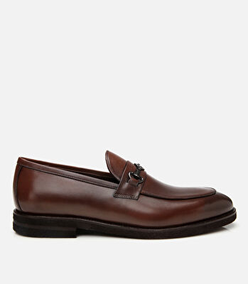 Erkek Deri Kahverengi Hafif Tabanlı Klasik Loafer