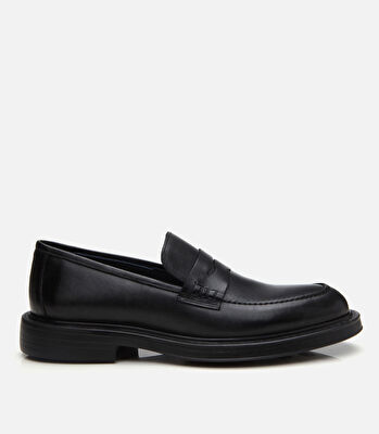 Erkek Deri Siyah Ultra Hafif Tabanlı Klasik Loafer