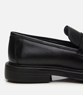 Erkek Deri Siyah Ultra Hafif Tabanlı Klasik Loafer