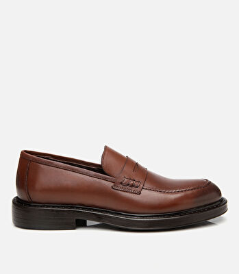 Erkek Deri Kahverengi Ultra Hafif Tabanlı Klasik Loafer