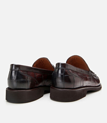  Erkek Deri Kahverengi Hafif Tabanlı Klasik Loafer