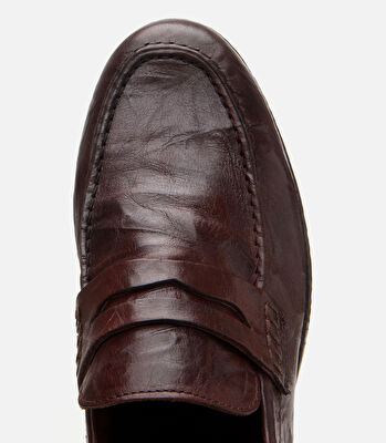 Erkek Deri Kahverengi Ultra Hafif Tabanlı Klasik Loafer