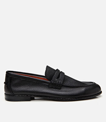 Erkek Deri Siyah Ultra Hafif Tabanlı Klasik Loafer
