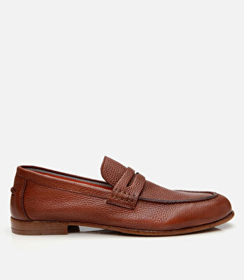 Erkek Deri Taba Ultra Hafif Tabanlı Klasik Loafer