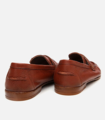 Erkek Deri Taba Ultra Hafif Tabanlı Klasik Loafer