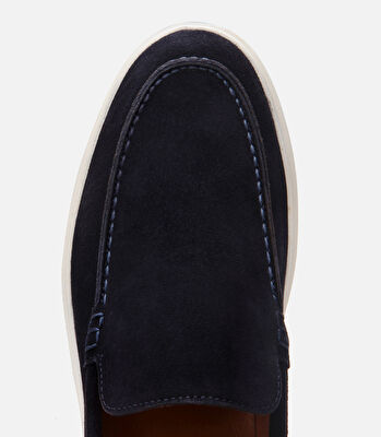 Erkek Süet Deri Lacivert Loafer