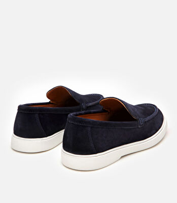 Erkek Süet Deri Lacivert Loafer