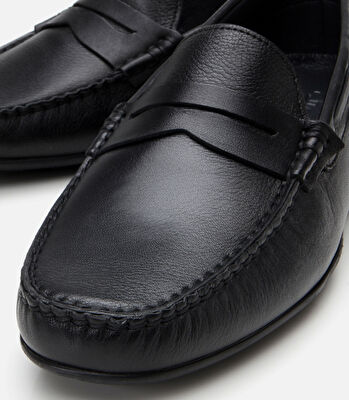 Erkek Deri Siyah Günlük Loafer