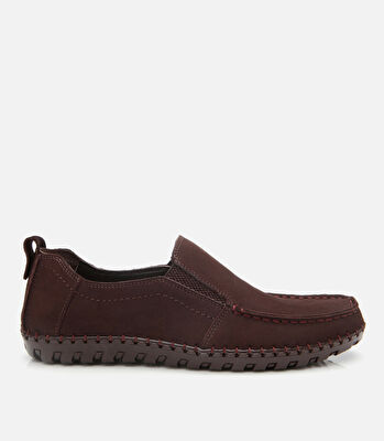 Erkek Nubuk Deri Kahverengi Rahat Günlük Loafer