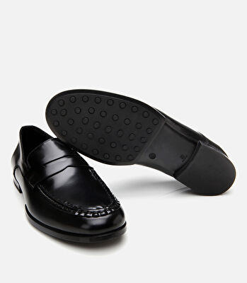 Erkek Deri Siyah Klasik Loafer