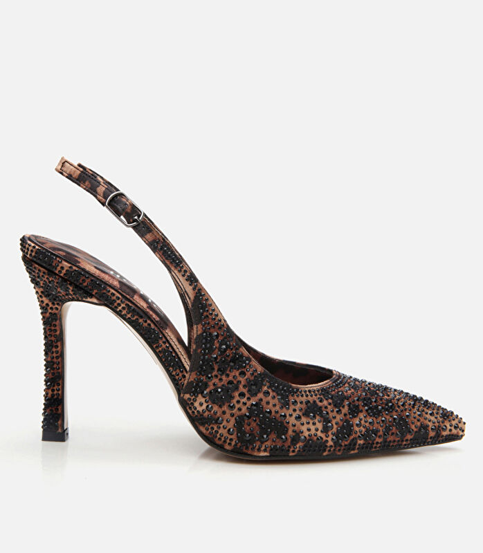 Kadın Taba Leopar Desenli Abiye Stiletto