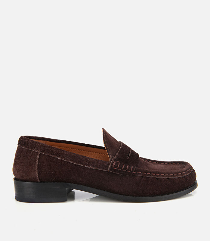 Kadın Süet Deri Kahverengi Yumuşak Dokulu Klasik Loafer