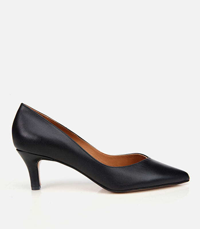 Kadın Deri Siyah İnce Topuklu Stiletto