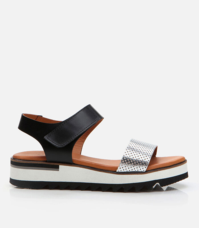 Kadın Deri Lame Düz Sandalet