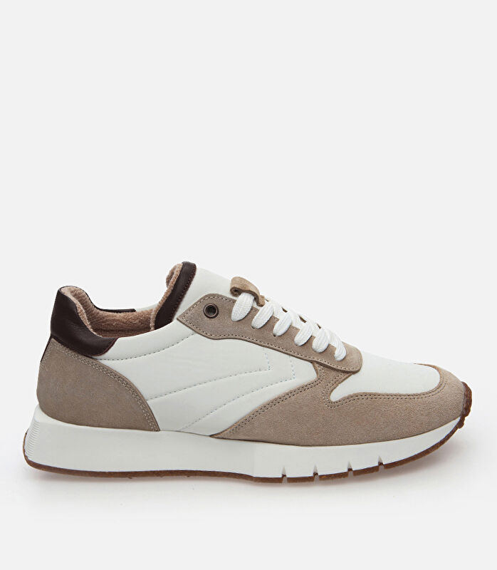 Erkek Deri Bej Spor Ayakkabı