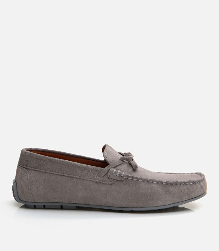 Erkek Deri Gri Loafer