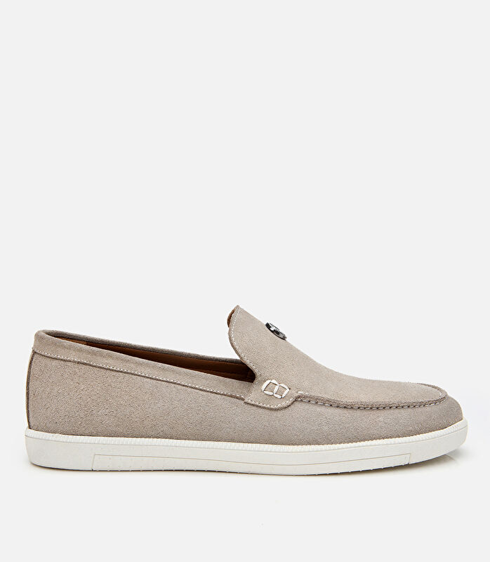 Erkek Süet Deri Bej Loafer