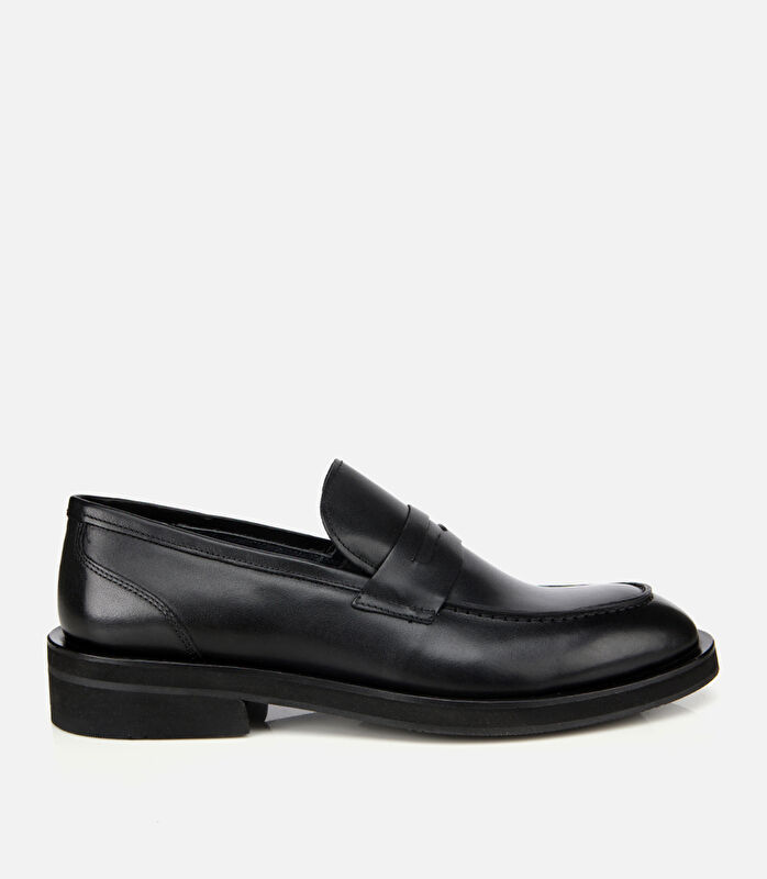 Erkek Deri Siyah Klasik Loafer Ayakkabı