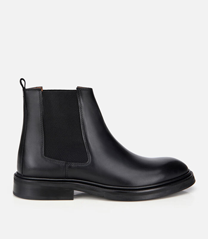 Erkek Deri Siyah Lastik Detaylı Chelsea Bot