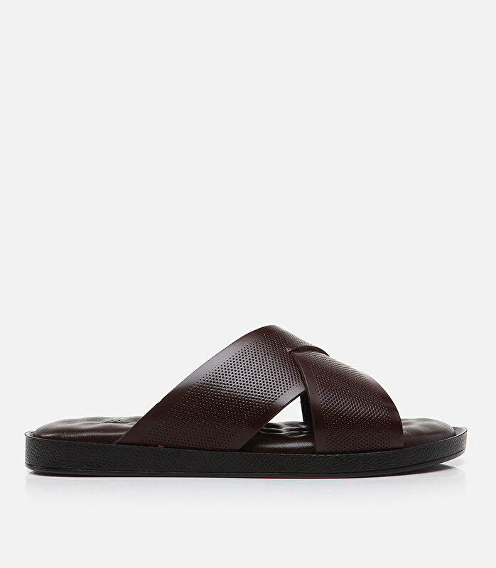 Erkek Deri Kahverengi Terlik