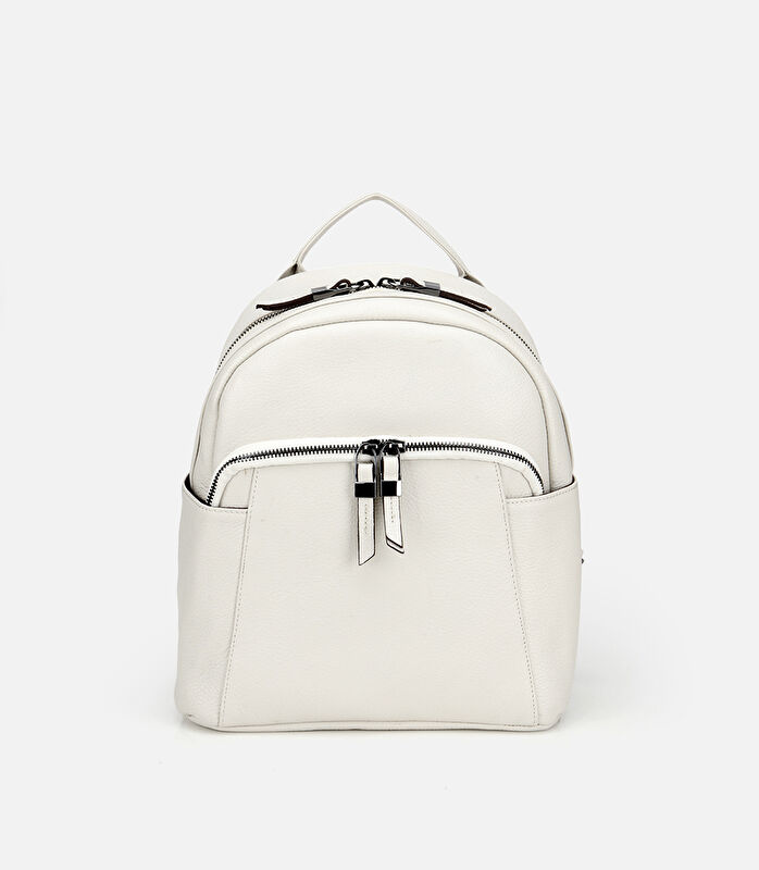 Kadın Deri Bej Sırt Çantası