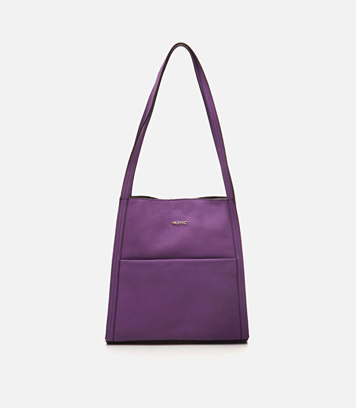 Kadın Deri Mor Omuz Çantası