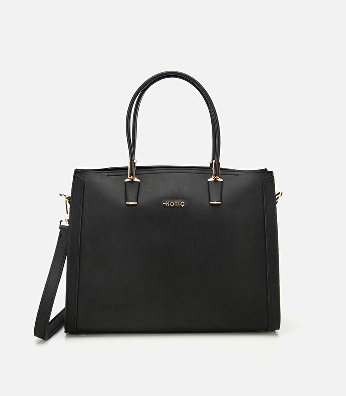 Kadın Siyah Fermuarlı Omuz Çantası