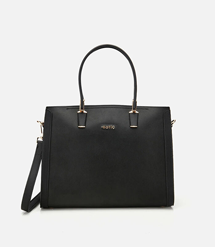 Kadın Siyah Fermuarlı Omuz Çantası