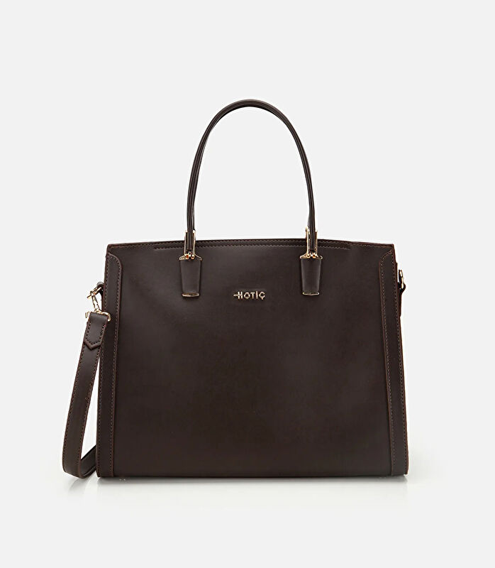 Kadın Kahverengi Fermuarlı Omuz Çantası