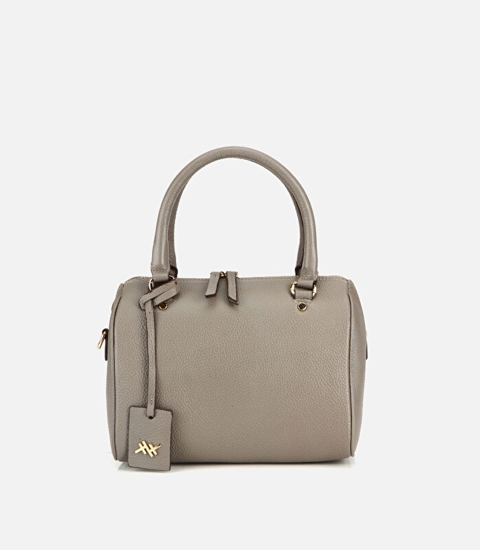 Kadın Deri Vizon Fermuarlı Omuz Çantası